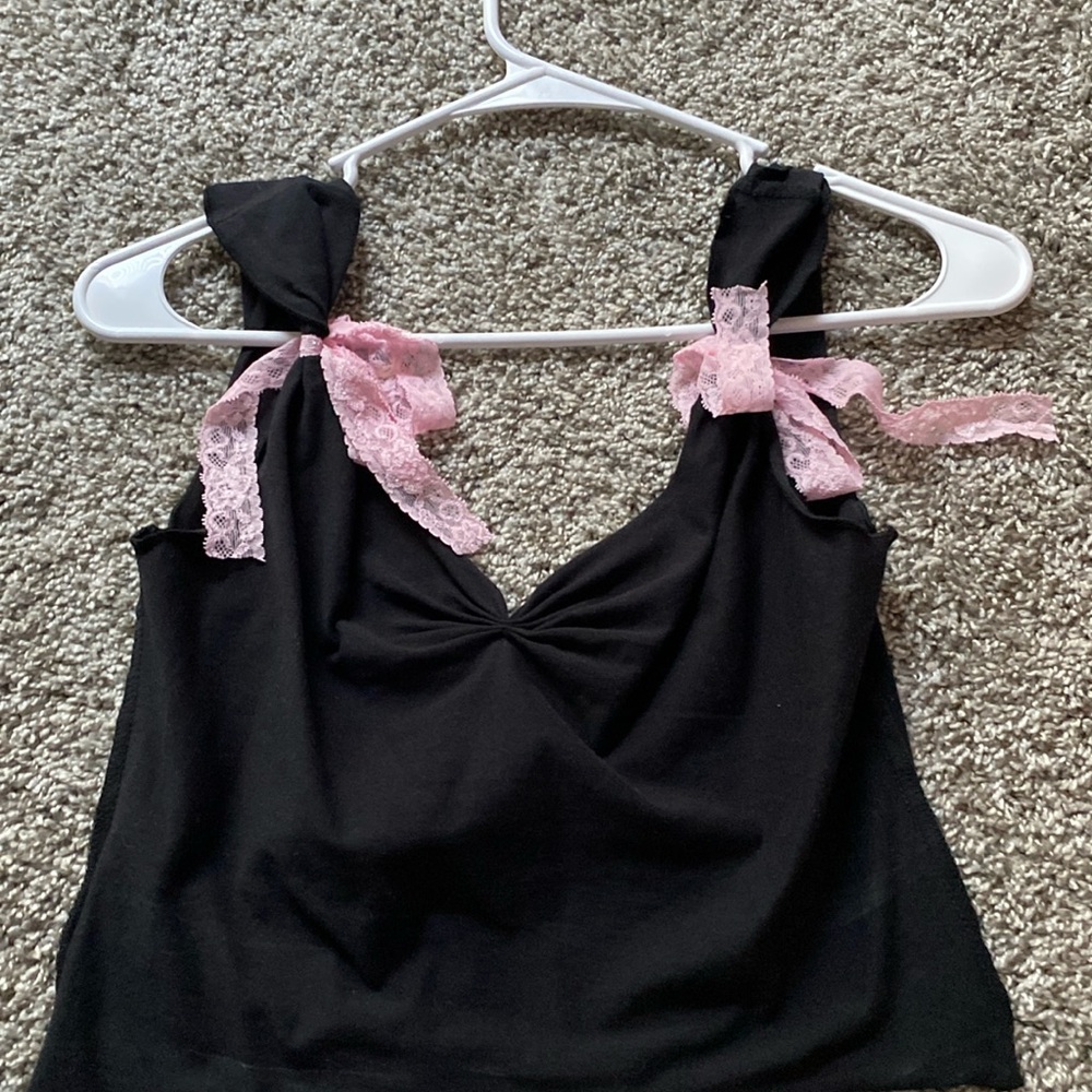 SHEIN black bow top
